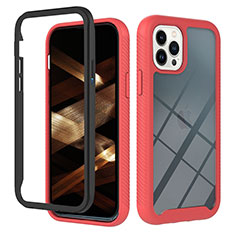 Custodia Silicone Trasparente Laterale 360 Gradi Cover YB2 per Apple iPhone 15 Pro Max Rosso