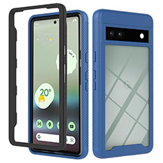 Custodia Silicone Trasparente Laterale 360 Gradi Cover YB2 per Google Pixel 7a 5G Blu