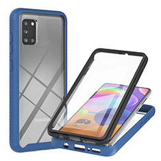Custodia Silicone Trasparente Laterale 360 Gradi Cover YB2 per Samsung Galaxy A31 Blu