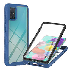 Custodia Silicone Trasparente Laterale 360 Gradi Cover YB2 per Samsung Galaxy M40S Blu