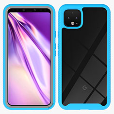 Custodia Silicone Trasparente Laterale 360 Gradi Cover ZJ1 per Google Pixel 4 Cielo Blu