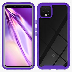 Custodia Silicone Trasparente Laterale 360 Gradi Cover ZJ1 per Google Pixel 4 Lavanda