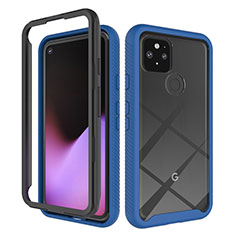 Custodia Silicone Trasparente Laterale 360 Gradi Cover ZJ1 per Google Pixel 5 Blu