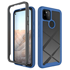 Custodia Silicone Trasparente Laterale 360 Gradi Cover ZJ1 per Google Pixel 5a 5G Blu