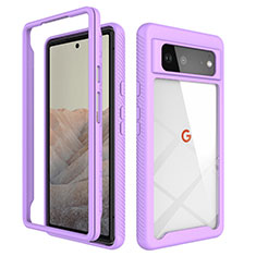 Custodia Silicone Trasparente Laterale 360 Gradi Cover ZJ1 per Google Pixel 6 5G Lavanda