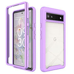 Custodia Silicone Trasparente Laterale 360 Gradi Cover ZJ1 per Google Pixel 6a 5G Lavanda