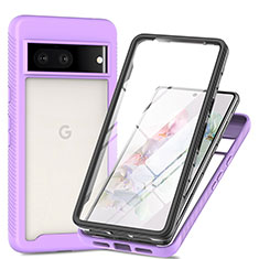 Custodia Silicone Trasparente Laterale 360 Gradi Cover ZJ1 per Google Pixel 7 5G Lavanda