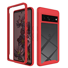 Custodia Silicone Trasparente Laterale 360 Gradi Cover ZJ1 per Google Pixel 7 Pro 5G Rosso