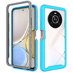 Custodia Silicone Trasparente Laterale 360 Gradi Cover ZJ1 per Huawei Honor Magic4 Lite 4G Cielo Blu