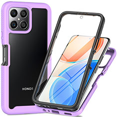 Custodia Silicone Trasparente Laterale 360 Gradi Cover ZJ1 per Huawei Honor X8 4G Lavanda