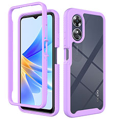 Custodia Silicone Trasparente Laterale 360 Gradi Cover ZJ1 per Oppo A17 Lavanda