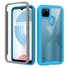 Custodia Silicone Trasparente Laterale 360 Gradi Cover ZJ1 per Realme C25Y India Cielo Blu