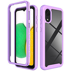 Custodia Silicone Trasparente Laterale 360 Gradi Cover ZJ1 per Samsung Galaxy A03 Core Lavanda