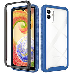 Custodia Silicone Trasparente Laterale 360 Gradi Cover ZJ1 per Samsung Galaxy A04 4G Blu