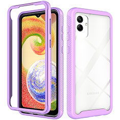 Custodia Silicone Trasparente Laterale 360 Gradi Cover ZJ1 per Samsung Galaxy A04 4G Viola