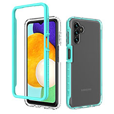 Custodia Silicone Trasparente Laterale 360 Gradi Cover ZJ1 per Samsung Galaxy A04s Cielo Blu