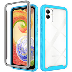 Custodia Silicone Trasparente Laterale 360 Gradi Cover ZJ1 per Samsung Galaxy A05 Cielo Blu