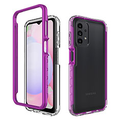 Custodia Silicone Trasparente Laterale 360 Gradi Cover ZJ1 per Samsung Galaxy A13 4G Viola