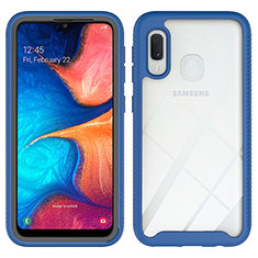 Custodia Silicone Trasparente Laterale 360 Gradi Cover ZJ1 per Samsung Galaxy A20e Blu