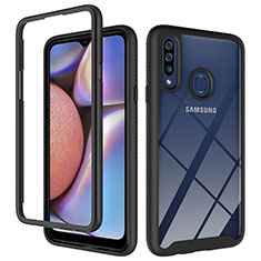 Custodia Silicone Trasparente Laterale 360 Gradi Cover ZJ1 per Samsung Galaxy A20s Nero