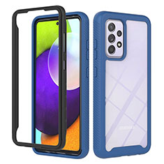 Custodia Silicone Trasparente Laterale 360 Gradi Cover ZJ1 per Samsung Galaxy A52 5G Blu