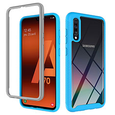 Custodia Silicone Trasparente Laterale 360 Gradi Cover ZJ1 per Samsung Galaxy A70S Cielo Blu