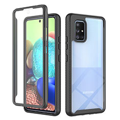 Custodia Silicone Trasparente Laterale 360 Gradi Cover ZJ1 per Samsung Galaxy A71 5G Nero