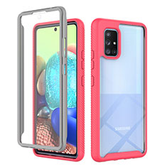 Custodia Silicone Trasparente Laterale 360 Gradi Cover ZJ1 per Samsung Galaxy A71 5G Rosa Caldo