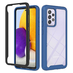 Custodia Silicone Trasparente Laterale 360 Gradi Cover ZJ1 per Samsung Galaxy A72 5G Blu