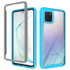 Custodia Silicone Trasparente Laterale 360 Gradi Cover ZJ1 per Samsung Galaxy A81 Cielo Blu