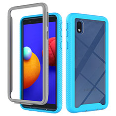 Custodia Silicone Trasparente Laterale 360 Gradi Cover ZJ1 per Samsung Galaxy M01 Core Cielo Blu