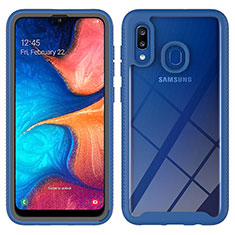 Custodia Silicone Trasparente Laterale 360 Gradi Cover ZJ1 per Samsung Galaxy M10S Blu