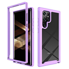 Custodia Silicone Trasparente Laterale 360 Gradi Cover ZJ1 per Samsung Galaxy S25 Ultra 5G Lavanda