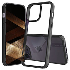 Custodia Silicone Trasparente Laterale 360 Gradi Cover ZJ2 per Apple iPhone 14 Pro Max Nero