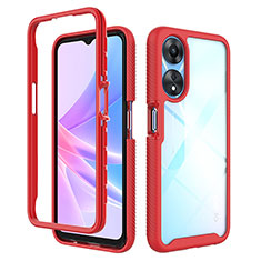 Custodia Silicone Trasparente Laterale 360 Gradi Cover ZJ2 per Oppo A78 5G Rosso