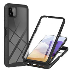 Custodia Silicone Trasparente Laterale 360 Gradi Cover ZJ2 per Samsung Galaxy A22 5G Nero