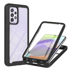 Custodia Silicone Trasparente Laterale 360 Gradi Cover ZJ2 per Samsung Galaxy A52 5G Nero