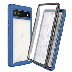 Custodia Silicone Trasparente Laterale 360 Gradi Cover ZJ3 per Google Pixel 6a 5G Blu