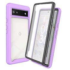 Custodia Silicone Trasparente Laterale 360 Gradi Cover ZJ3 per Google Pixel 6a 5G Viola