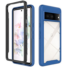 Custodia Silicone Trasparente Laterale 360 Gradi Cover ZJ3 per Google Pixel 7 5G Blu