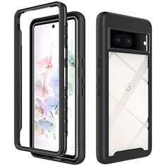 Custodia Silicone Trasparente Laterale 360 Gradi Cover ZJ3 per Google Pixel 7 5G Nero