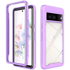 Custodia Silicone Trasparente Laterale 360 Gradi Cover ZJ3 per Google Pixel 7 5G Viola