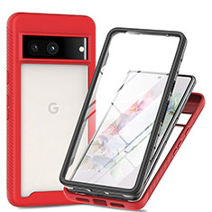 Custodia Silicone Trasparente Laterale 360 Gradi Cover ZJ3 per Google Pixel 7a 5G Rosso