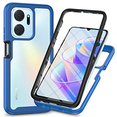 Custodia Silicone Trasparente Laterale 360 Gradi Cover ZJ3 per Huawei Honor X7a Blu