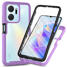 Custodia Silicone Trasparente Laterale 360 Gradi Cover ZJ3 per Huawei Honor X7a Lavanda