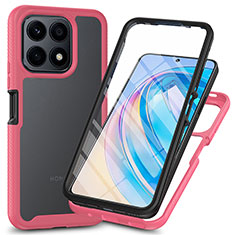 Custodia Silicone Trasparente Laterale 360 Gradi Cover ZJ3 per Huawei Honor X8a 4G Rosa Caldo