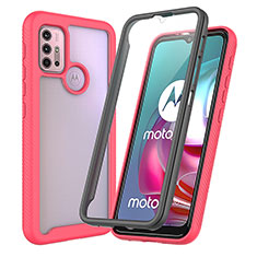 Custodia Silicone Trasparente Laterale 360 Gradi Cover ZJ3 per Motorola Moto G30 Rosa Caldo