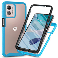 Custodia Silicone Trasparente Laterale 360 Gradi Cover ZJ3 per Motorola Moto G53 5G Cielo Blu