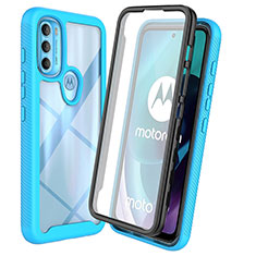 Custodia Silicone Trasparente Laterale 360 Gradi Cover ZJ3 per Motorola Moto G71 5G Cielo Blu