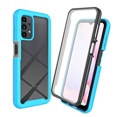 Custodia Silicone Trasparente Laterale 360 Gradi Cover ZJ3 per Samsung Galaxy A13 4G Cielo Blu